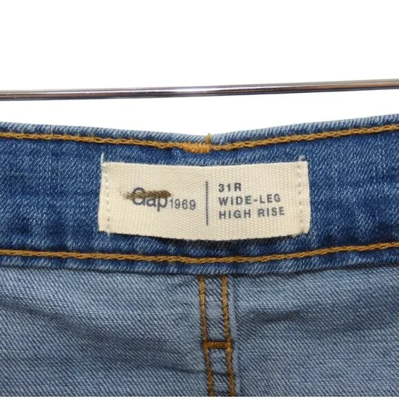 NWT GAP 1969 Wide Leg 5 Pocket Light Kylie High Rise Denim Blue Jeans Size 12 - Picture 5 of 8